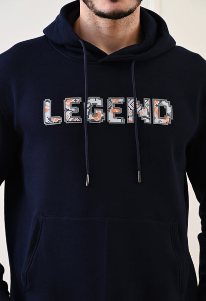 Navy Blue Heavy Fleece Hoodie Relaxed Fit