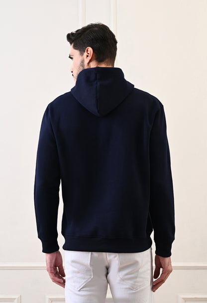 Navy Blue Heavy Fleece Hoodie Relaxed Fit