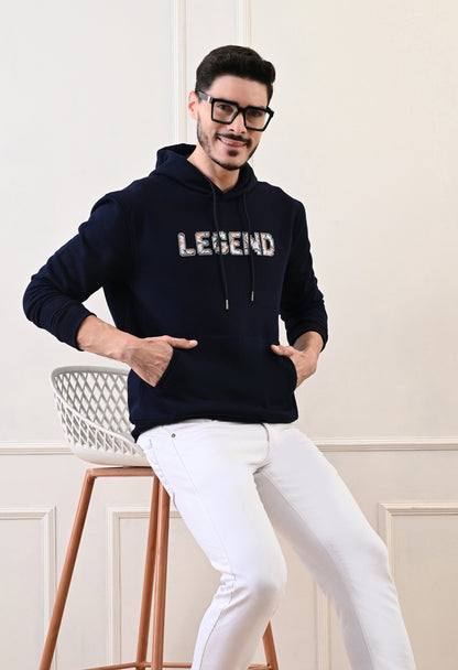 Navy Blue Heavy Fleece Hoodie Relaxed Fit