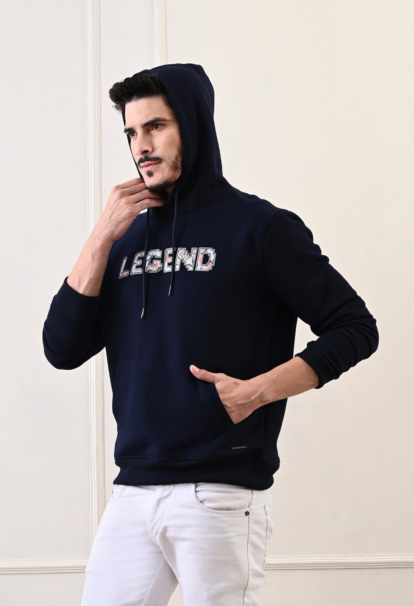 Navy Blue Heavy Fleece Hoodie Relaxed Fit