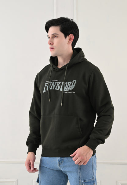 Myrtle Green Printed Fleece Hoodie