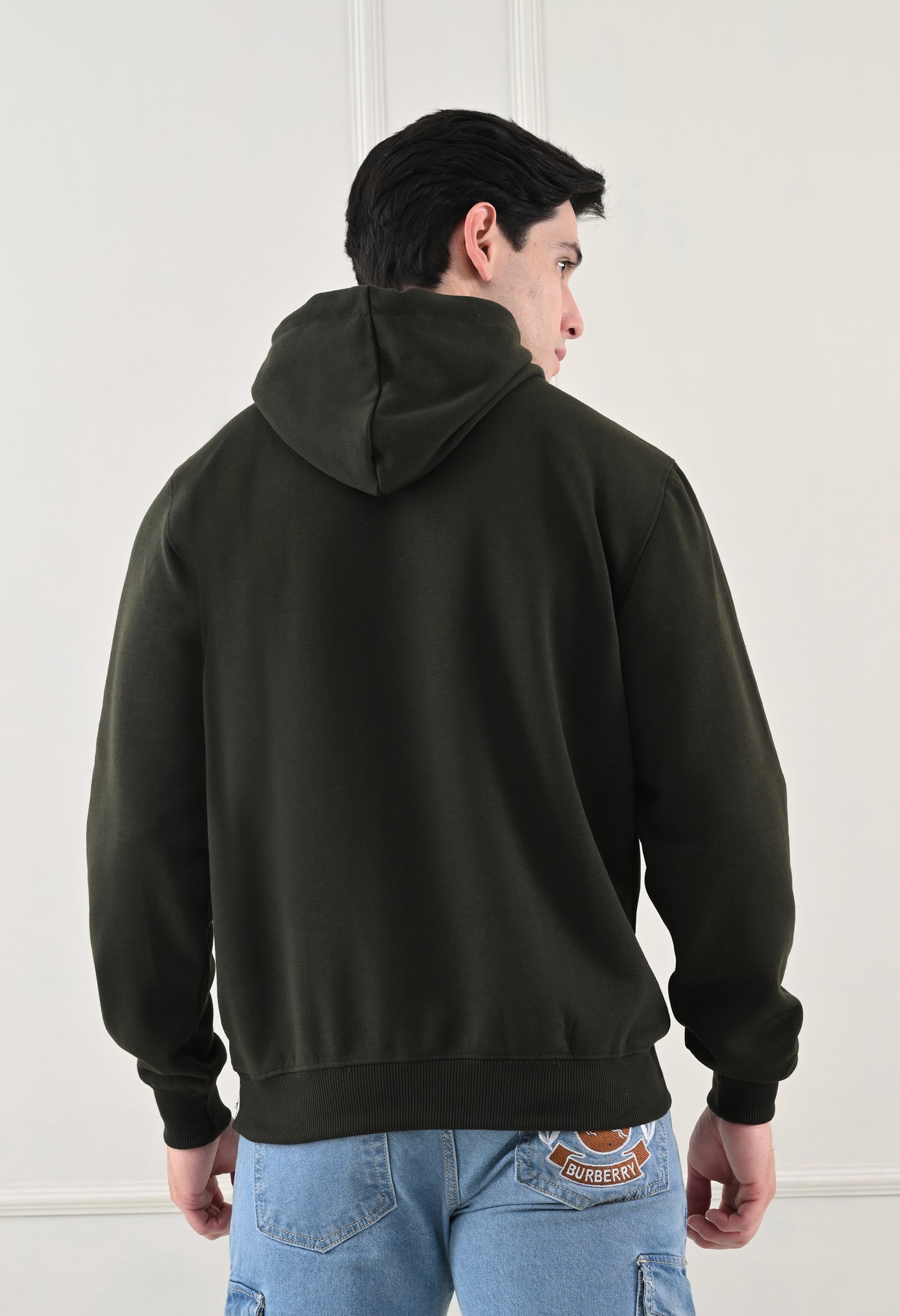 Myrtle Green Printed Fleece Hoodie