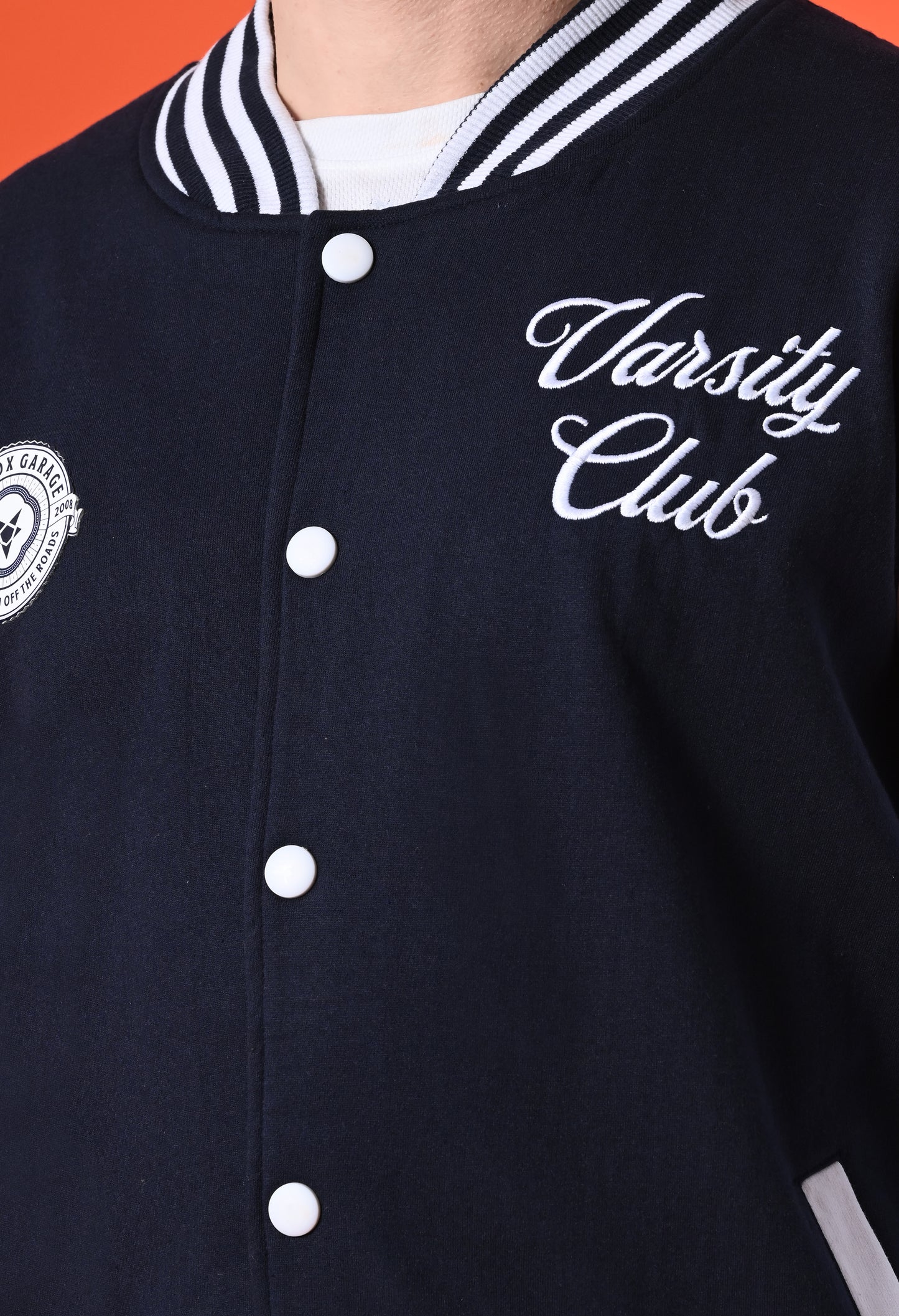 Navy Blue Puff Printed Variety Jacket