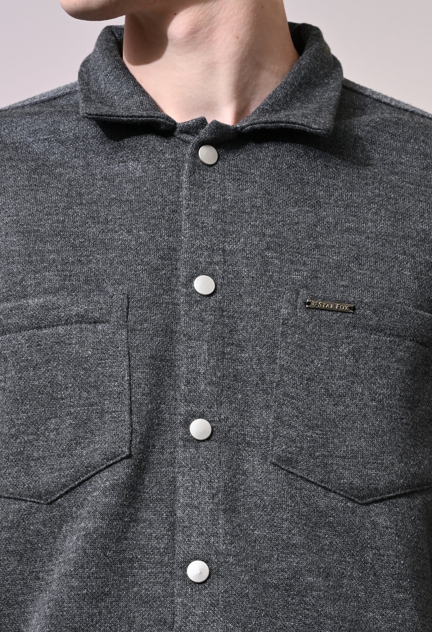 Charcoal Grey Wool Blend Knit Jacket