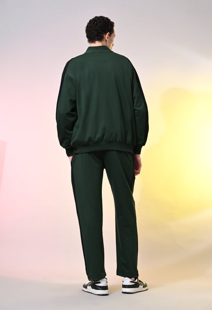 British Green Oversized Fleece Co-ord Set for Winters