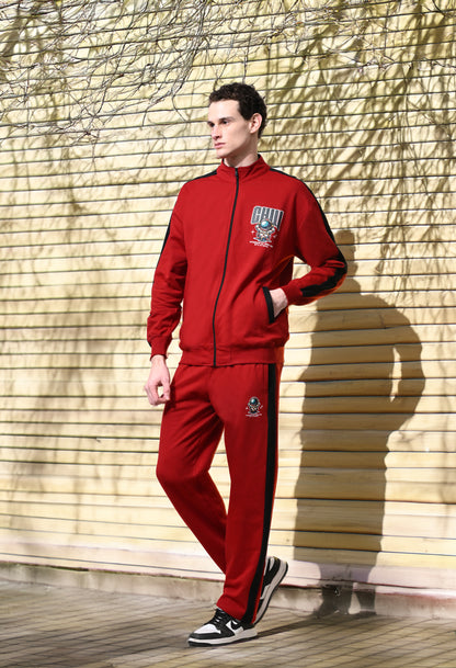 Crimson Red Oversized Fleece Co-ord Set for Winters