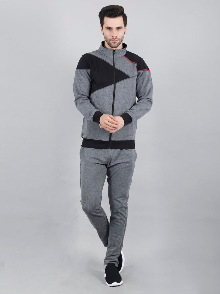 Mens Fleece Colorblock Co-ord Set For Winter