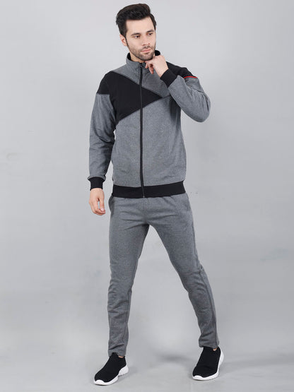 Mens Fleece Colorblock Co-ord Set For Winter