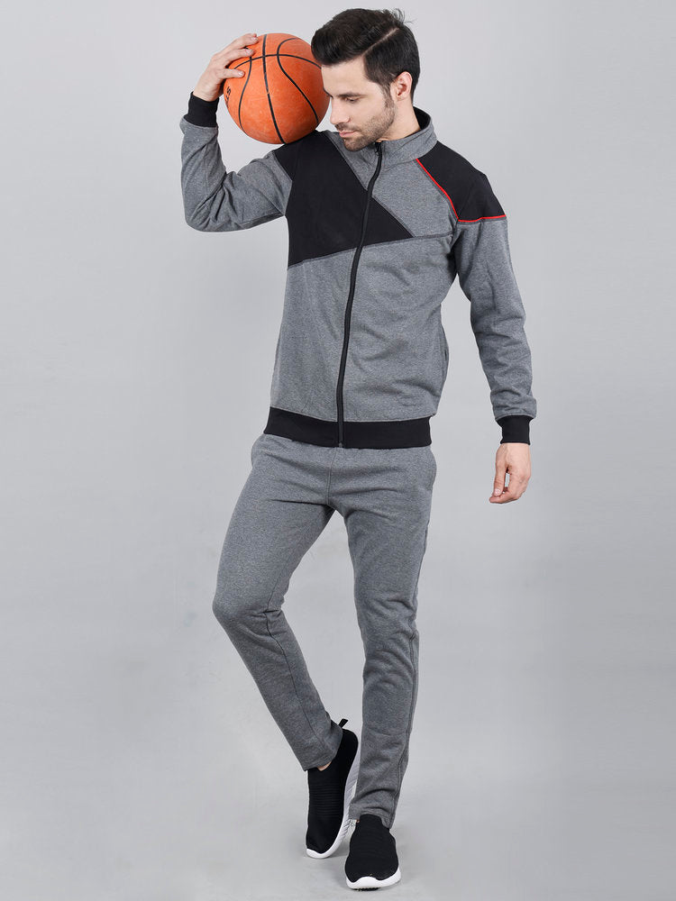 Mens Fleece Colorblock Co-ord Set For Winter