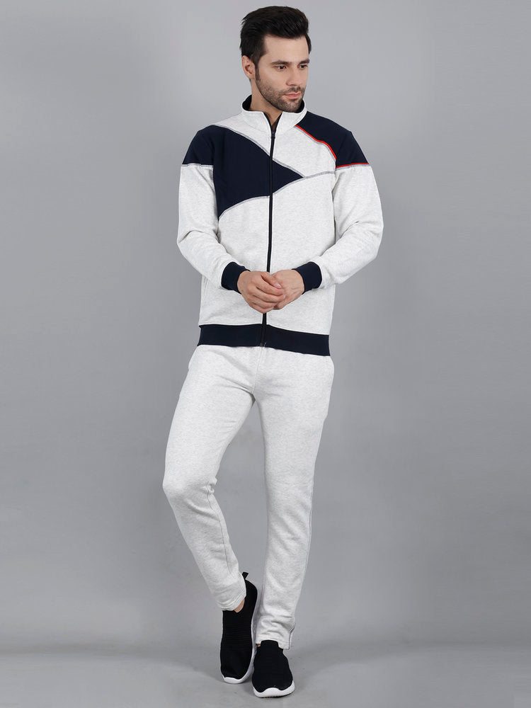 Mens Fleece Colorblock Co-ord Set For Winter