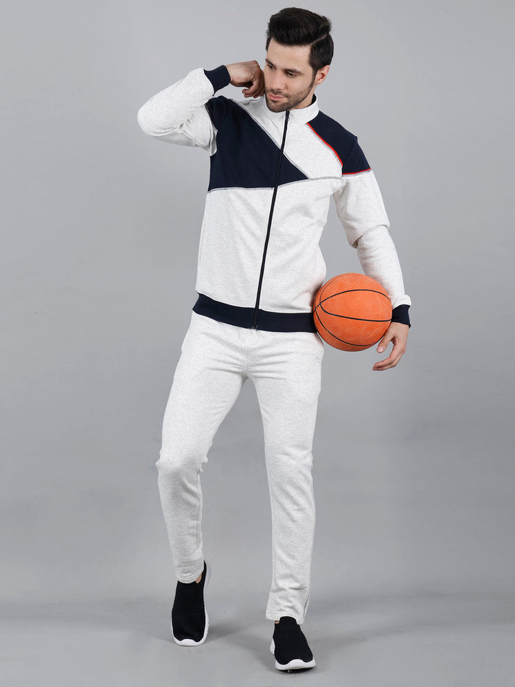 Mens Fleece Colorblock Co-ord Set For Winter