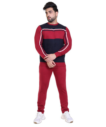 Mens Fleece Colorblock Co-ord Set For Winter