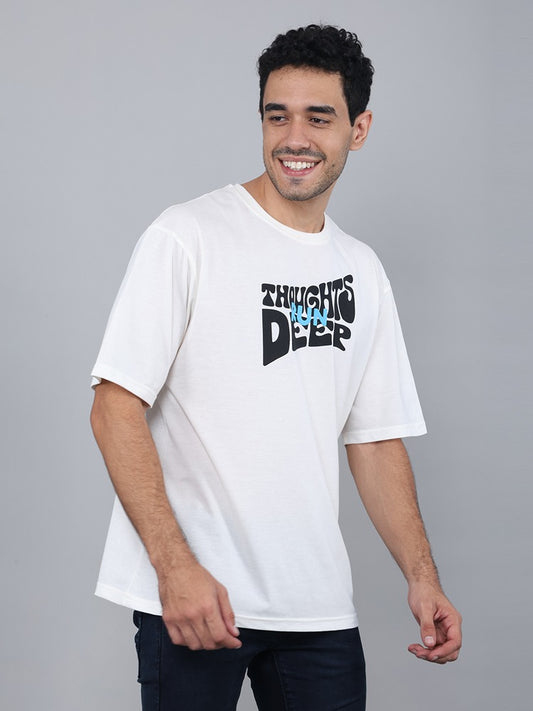 Run Deep Thoughts Printed Oversized T-shirt