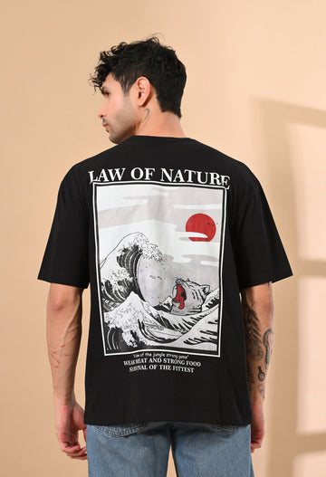 LAW OF NATURE PRINTED OVERSIZED T-SHIRT