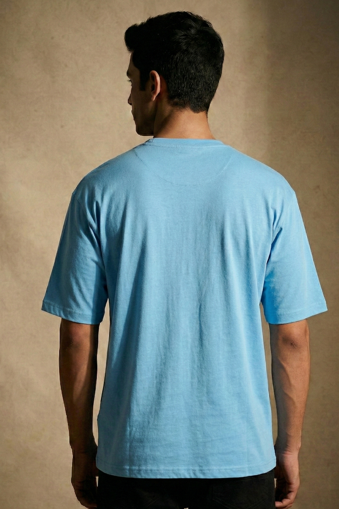 Men,s Oversized Black Print T-Shirt (Pioneer)