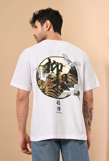 JAPANESE GOOSE PRINTED OVERSIZED T-SHIRT
