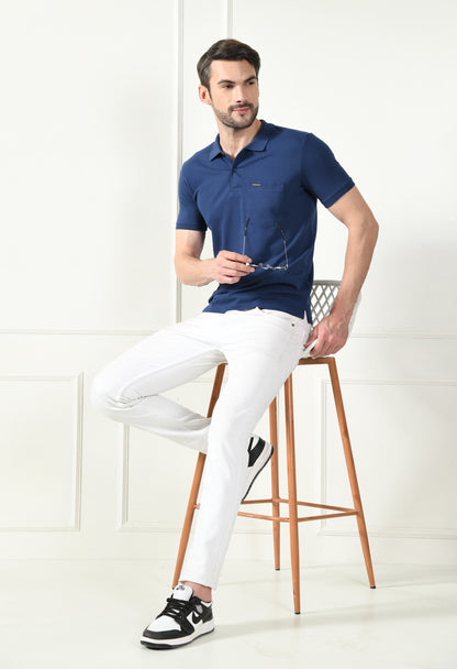 Cobalt Blue Polo with Pocket