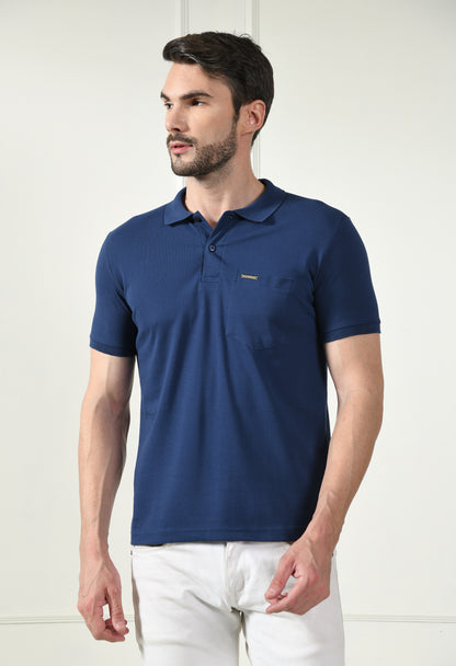 Cobalt Blue Polo with Pocket