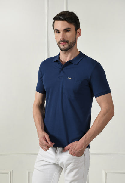 Cobalt Blue Polo with Pocket