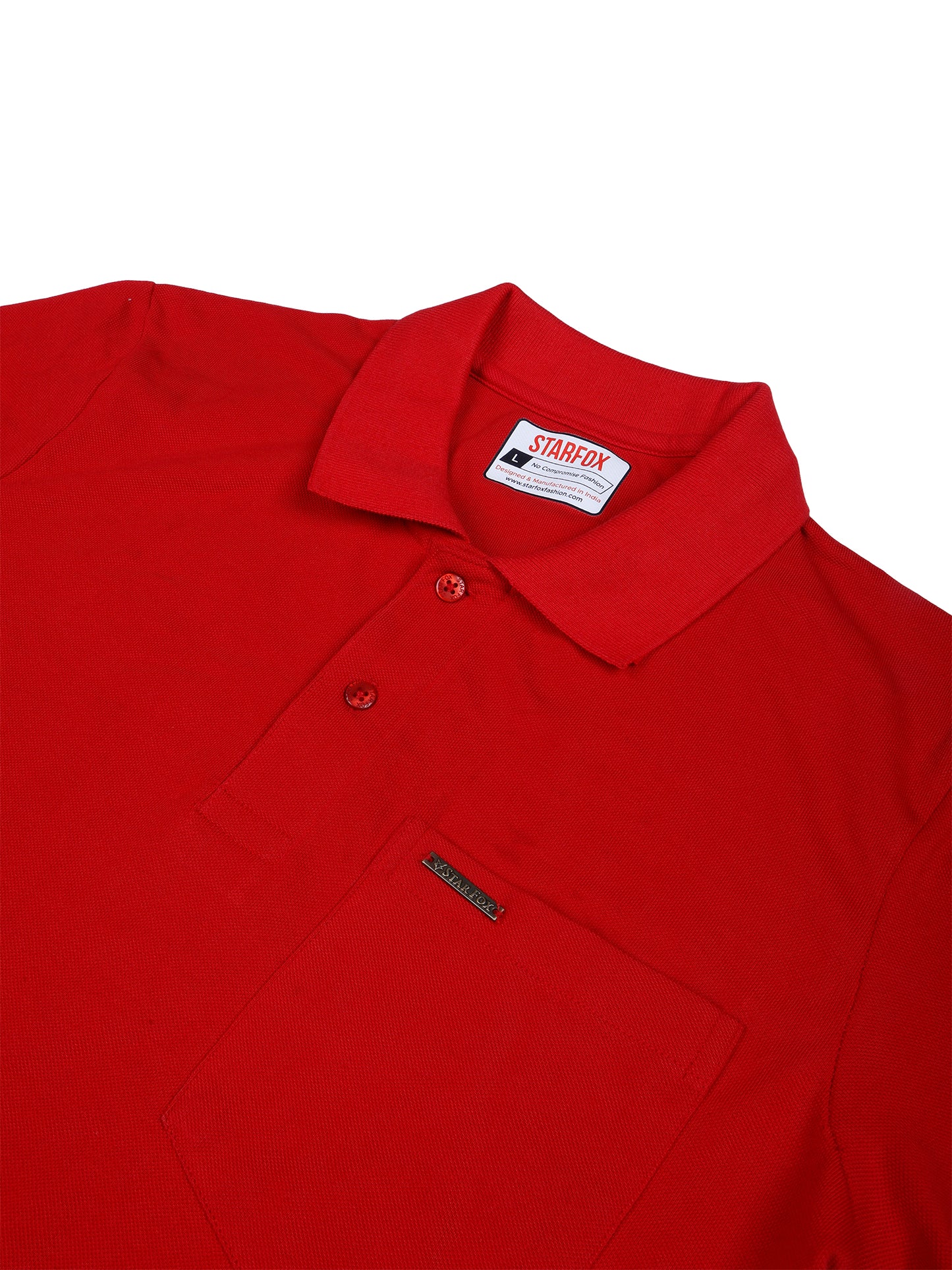 Red Polo Neck Half Sleeve  T-Shirt