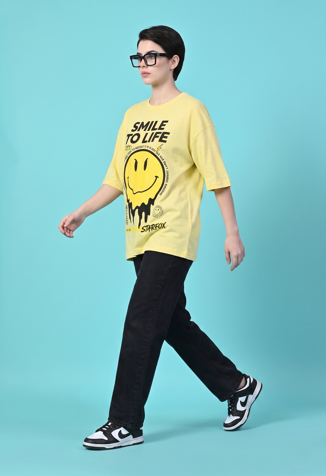 Women's Printed  T-Shirt - Yellow