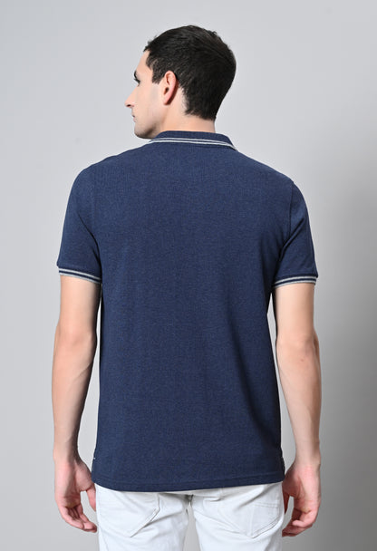 Denim Tipping Polo Half Sleeve T-Shirt