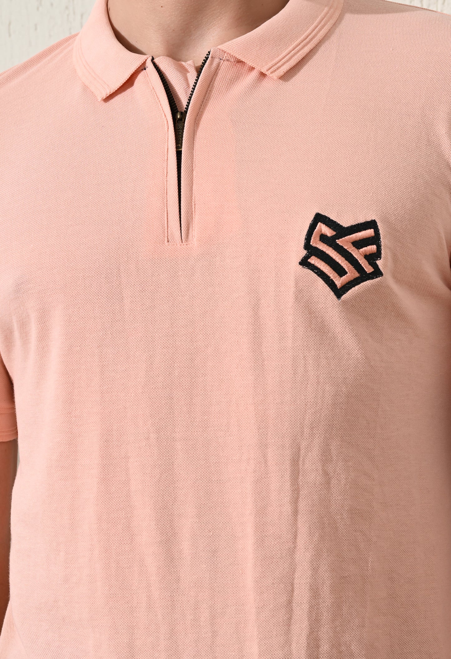 Zipper Polo Pique T-Shirt