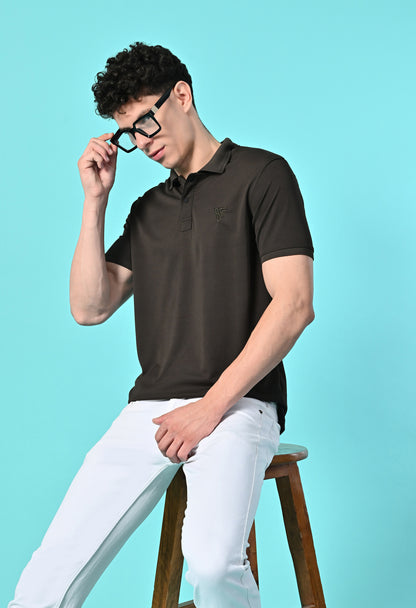 Men's Slim Fit Polyester Polo