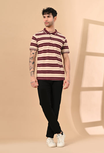 ENGINEERED STRIPER POLO TSHIRT WITH POCKET