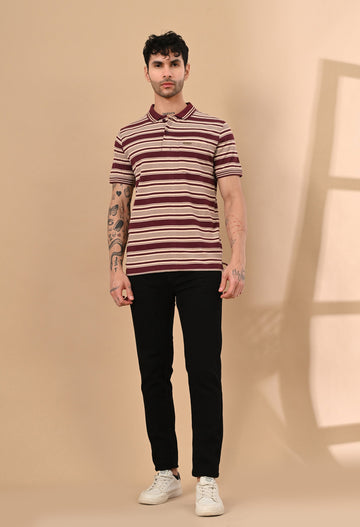 ENGINEERED STRIPER POLO TSHIRT WITH POCKET