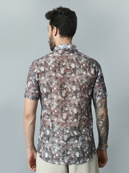 Men Slim Fit Opaque Printed Party Shirt