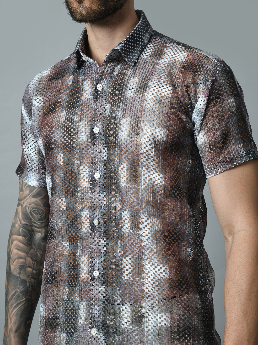 Men Slim Fit Opaque Printed Party Shirt