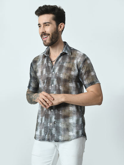 Men Slim Fit Opaque Printed Party Shirt