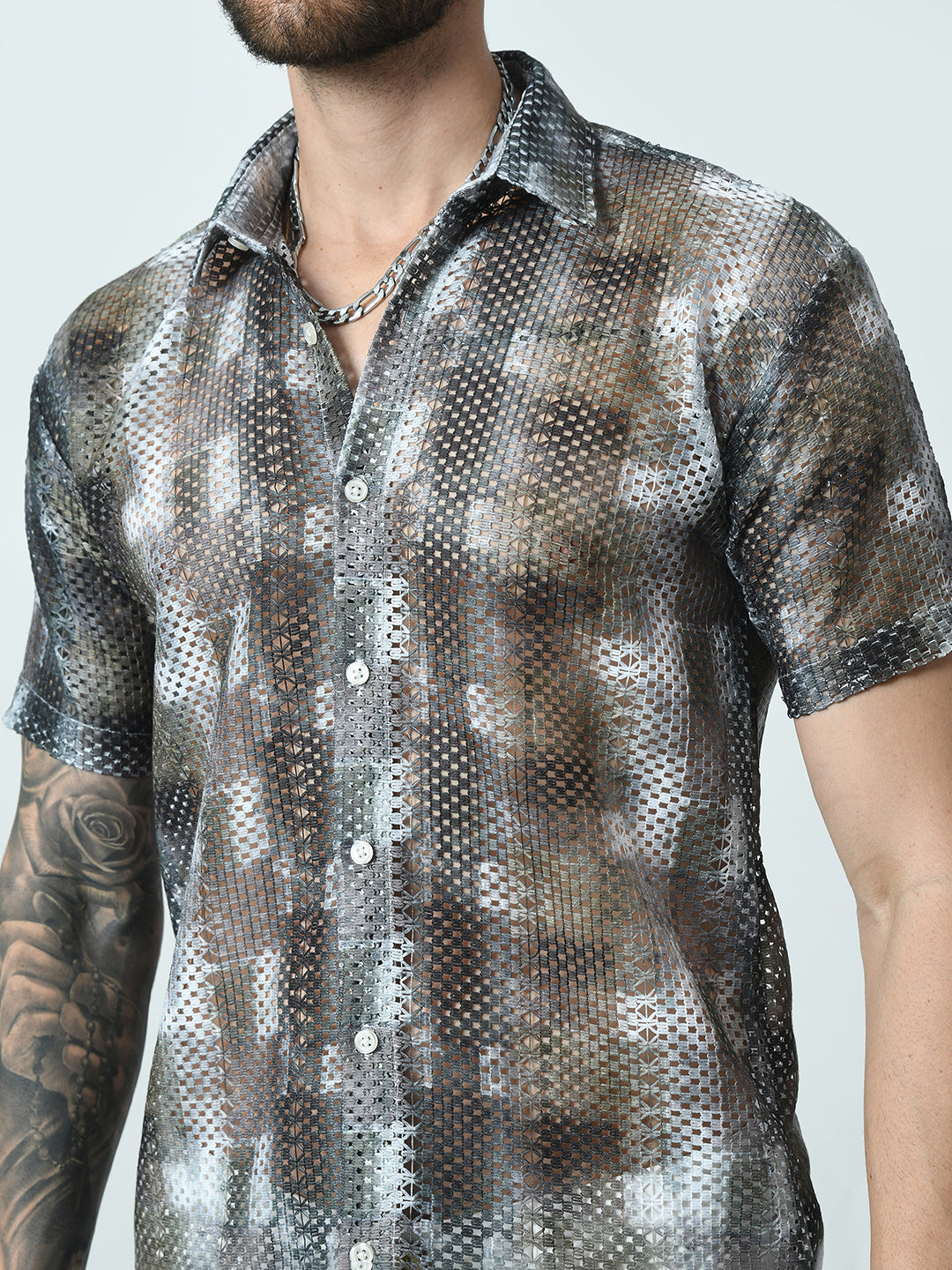 Men Slim Fit Opaque Printed Party Shirt