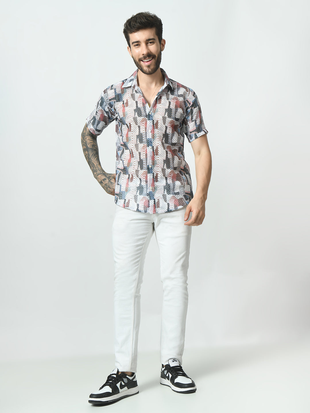 Men Slim Fit Opaque Printed Party Shirt