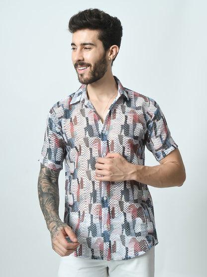 Men Slim Fit Opaque Printed Party Shirt