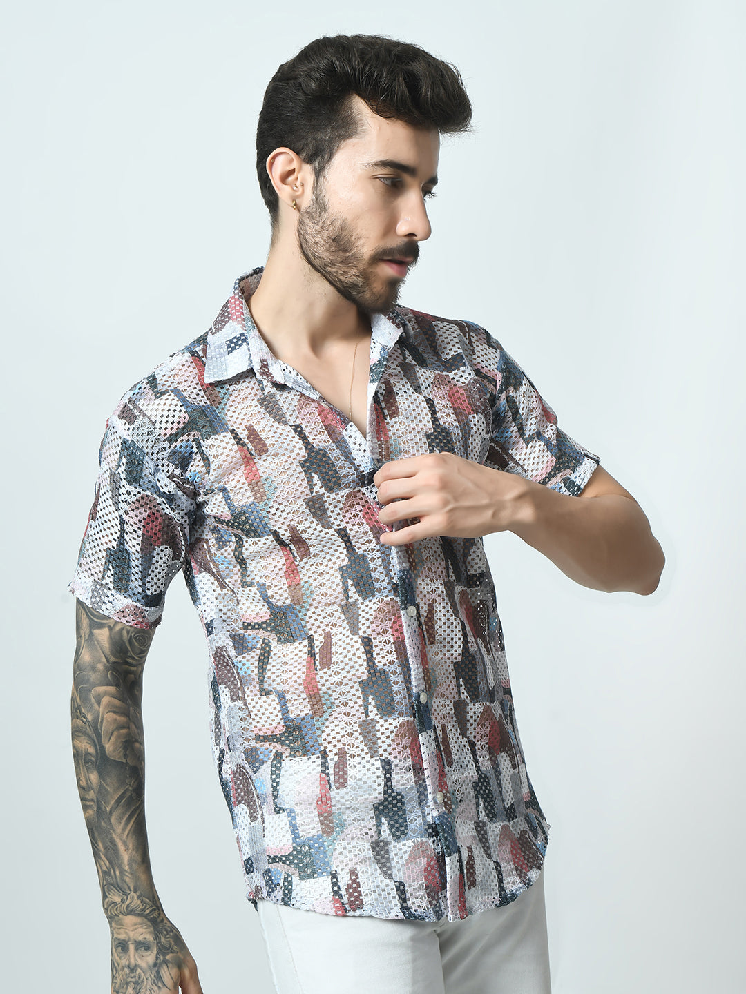 Men Slim Fit Opaque Printed Party Shirt