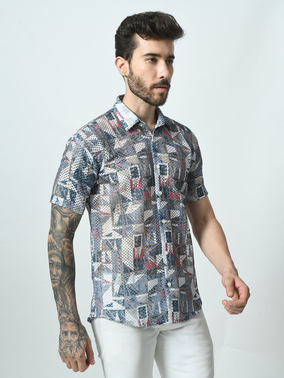 Men Slim Fit Opaque Printed Party Shirt