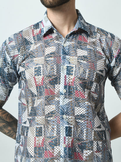 Men Slim Fit Opaque Printed Party Shirt