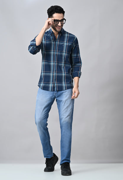 Blue Checked Formal Shirt