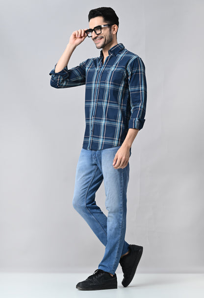 Blue Checked Formal Shirt