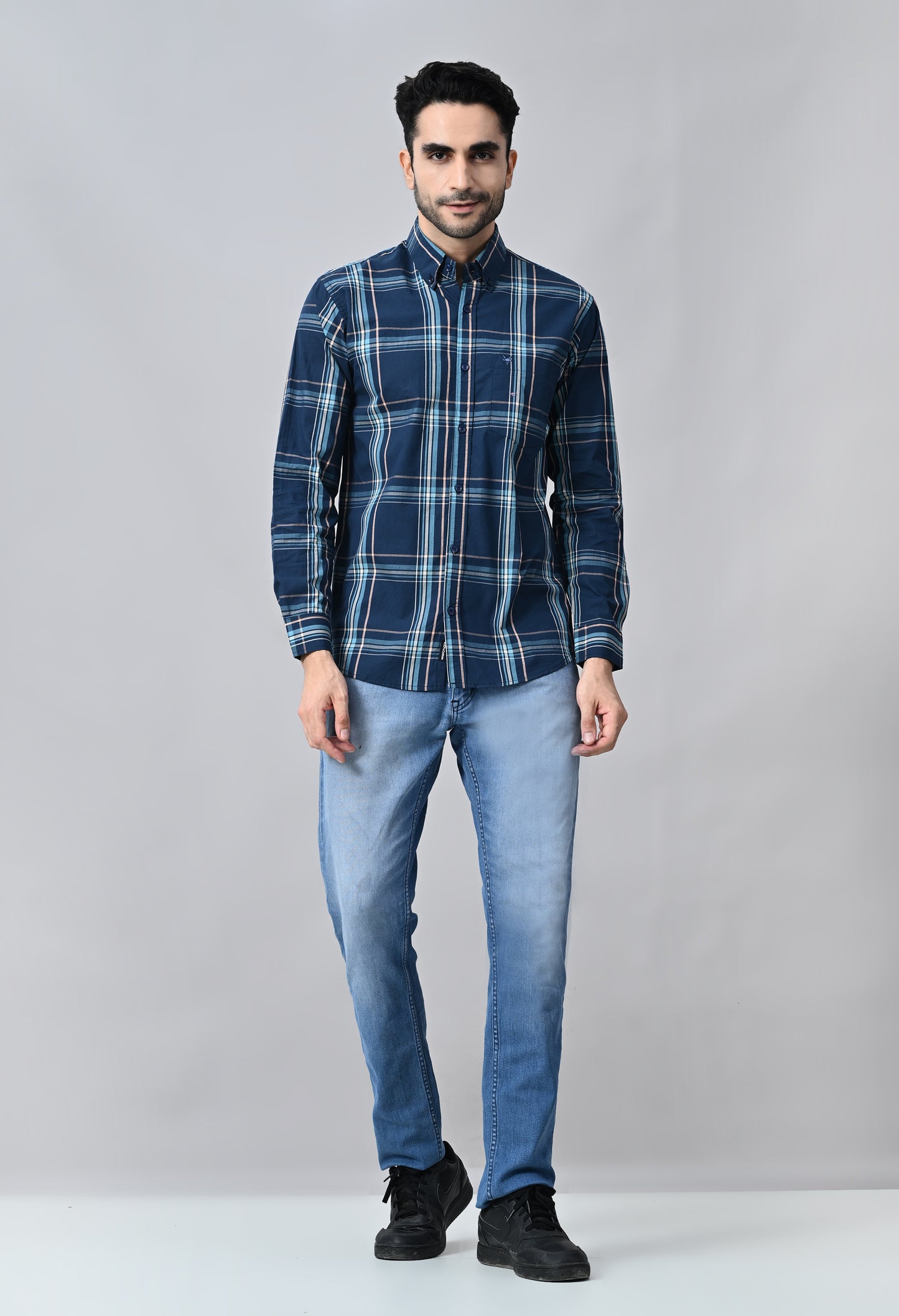 Blue Checked Formal Shirt