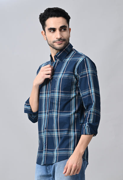 Blue Checked Formal Shirt