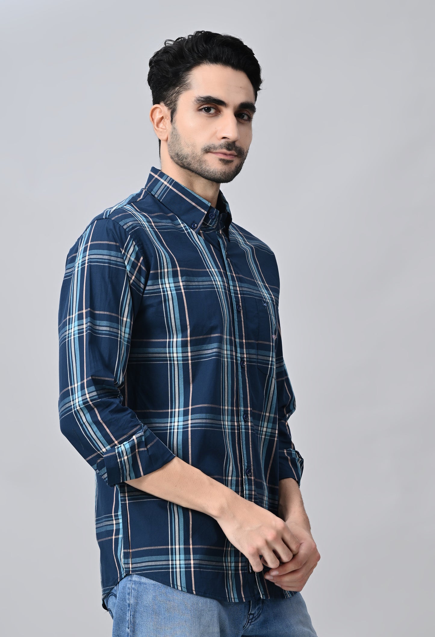 Blue Checked Formal Shirt