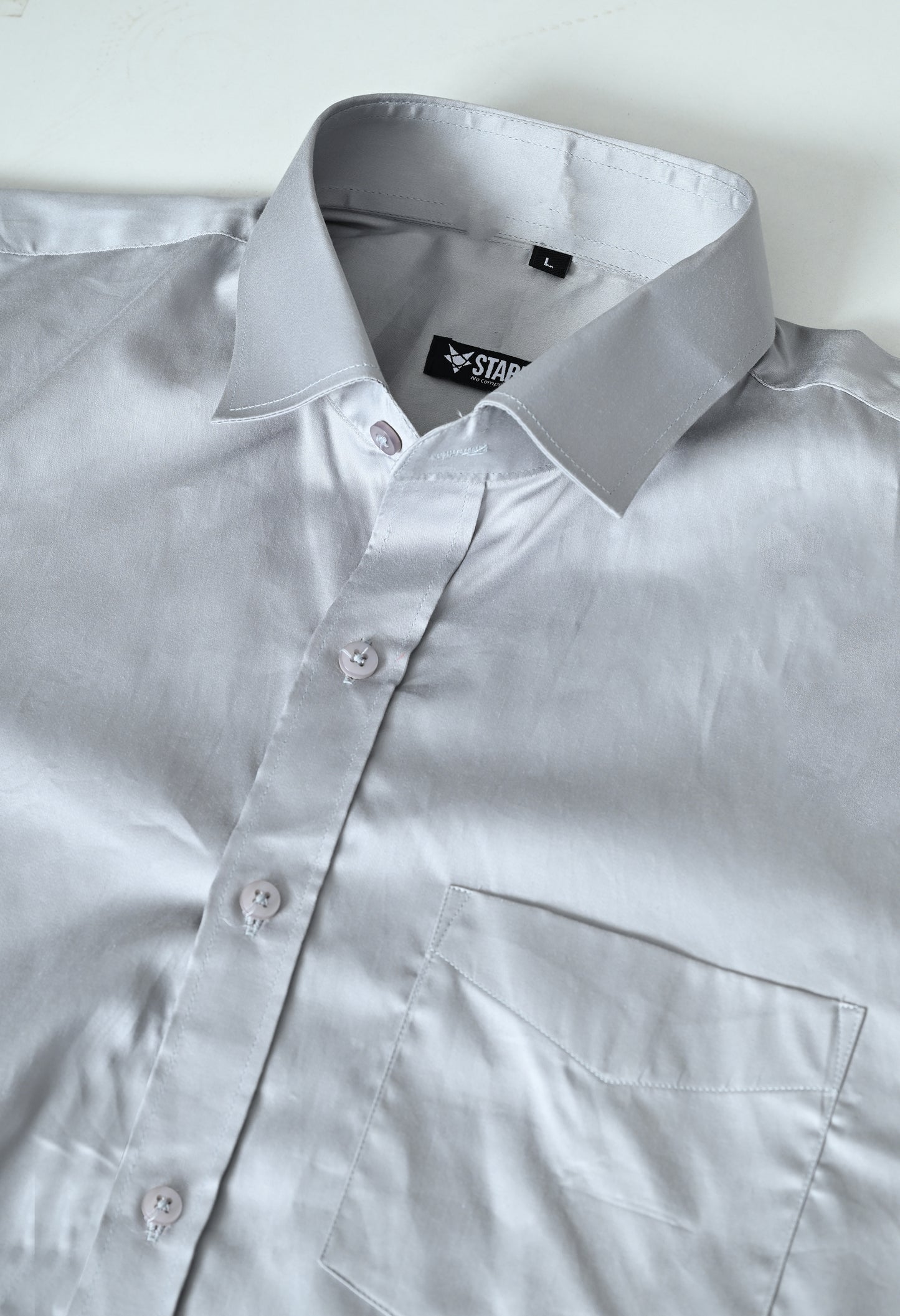 Metallic Grey Cotton Formal Shirt