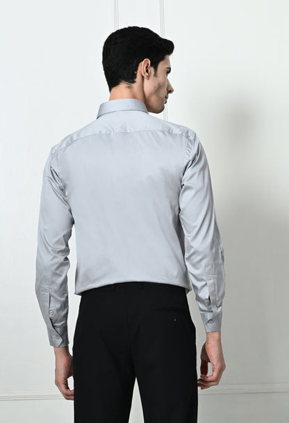 Metallic Grey Cotton Formal Shirt