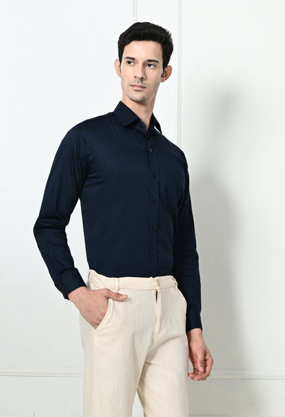 Oxford Blue Cotton Formal Shirt