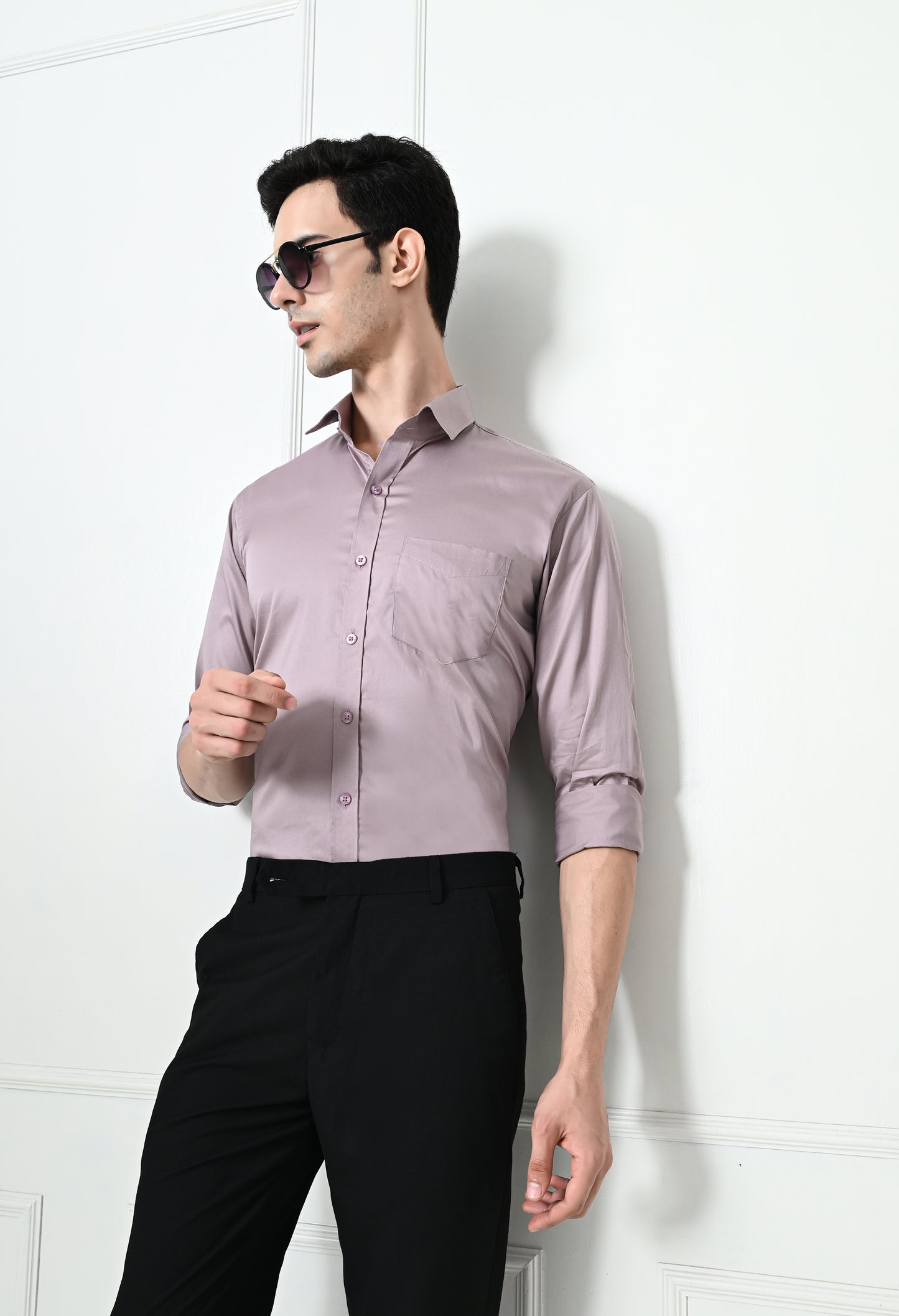 Mens Slim Fit Solid Formal Shirt