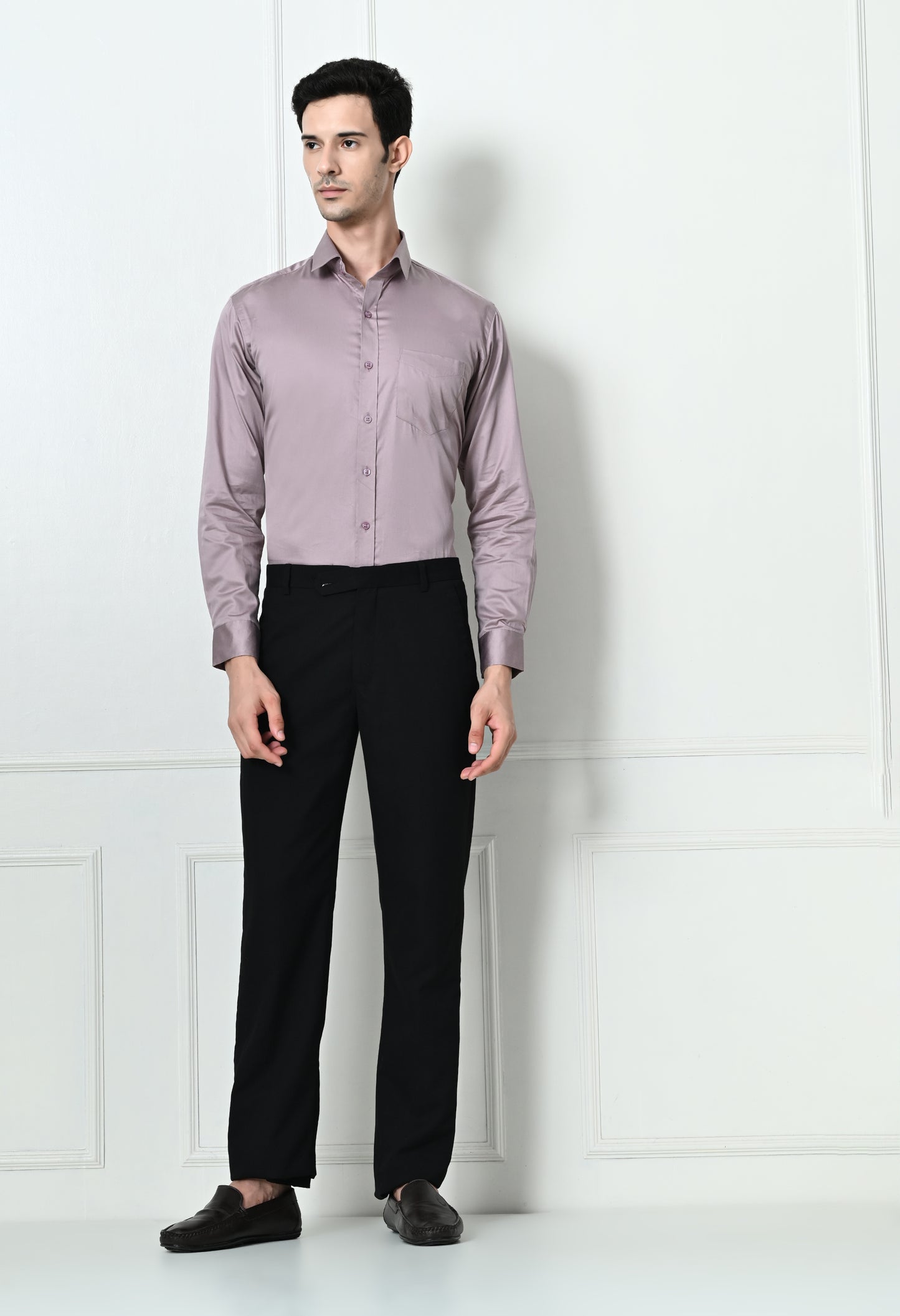 Mens Slim Fit Solid Formal Shirt