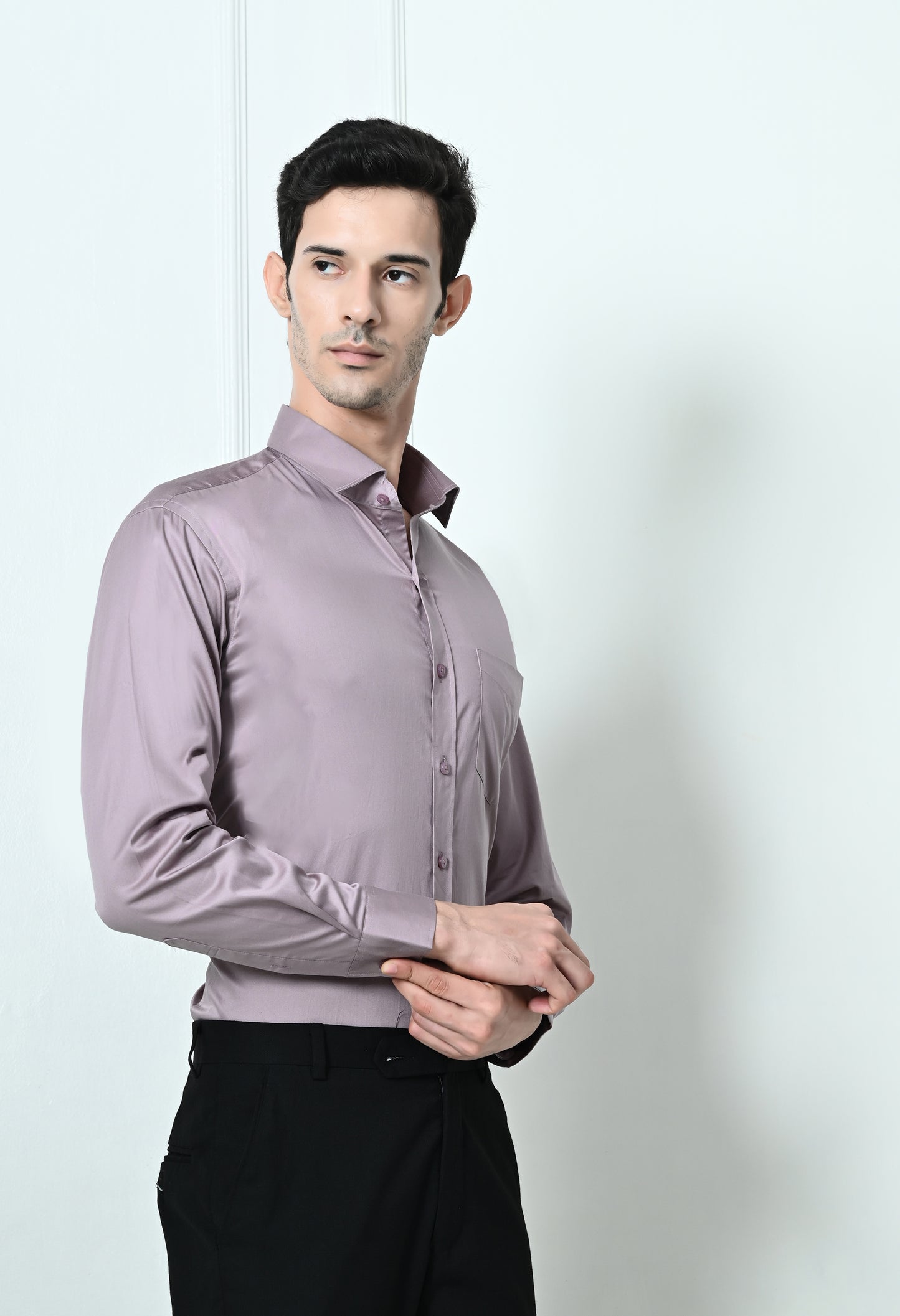 Mens Slim Fit Solid Formal Shirt